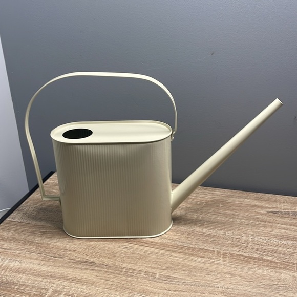 Painted Galvanized Tin Watering Can Cream Decor - Picture 3 of 9